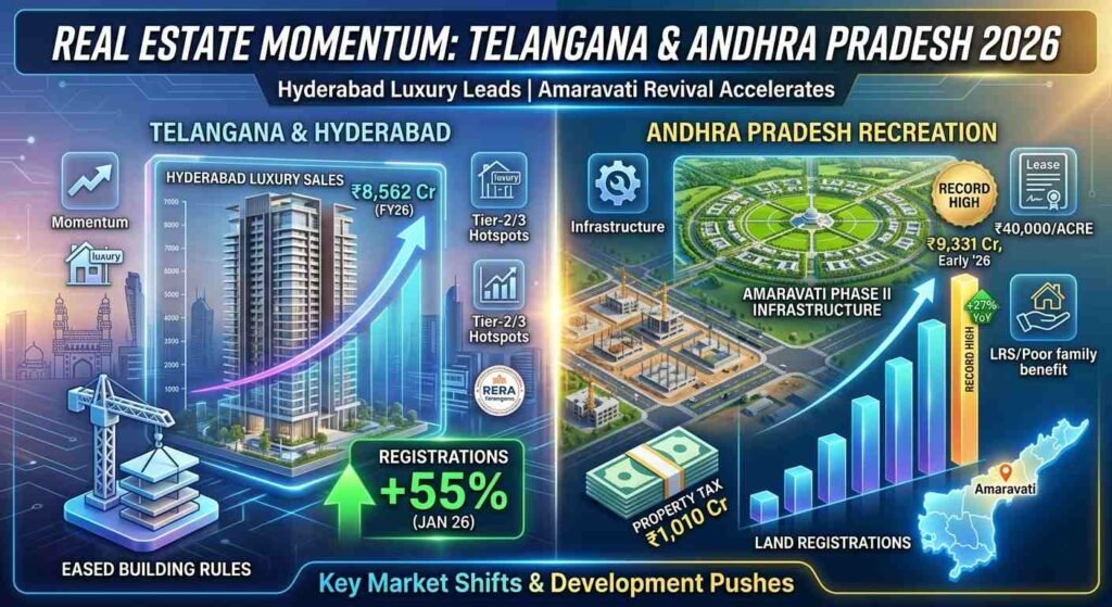 Real Estate Update: Telangana Surge & Andhra’s Infrastructure Push
